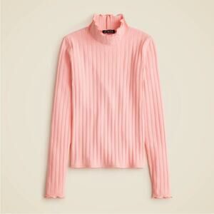 J. Crew Pointelle Knit Turtleneck Long Sleeve Pink Size M CF645